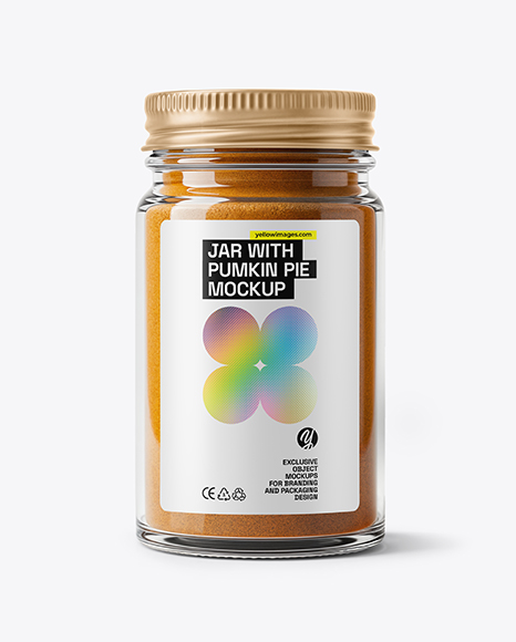 Jar with Pumpkin Pie Spice Mockup - Realistic mockups