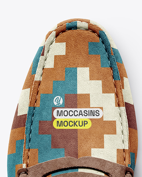 Pair of Suede Moccasins Mockup