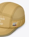 Ripstop Snapback Cap Mockup - Half Side View (High-Angle Shot)