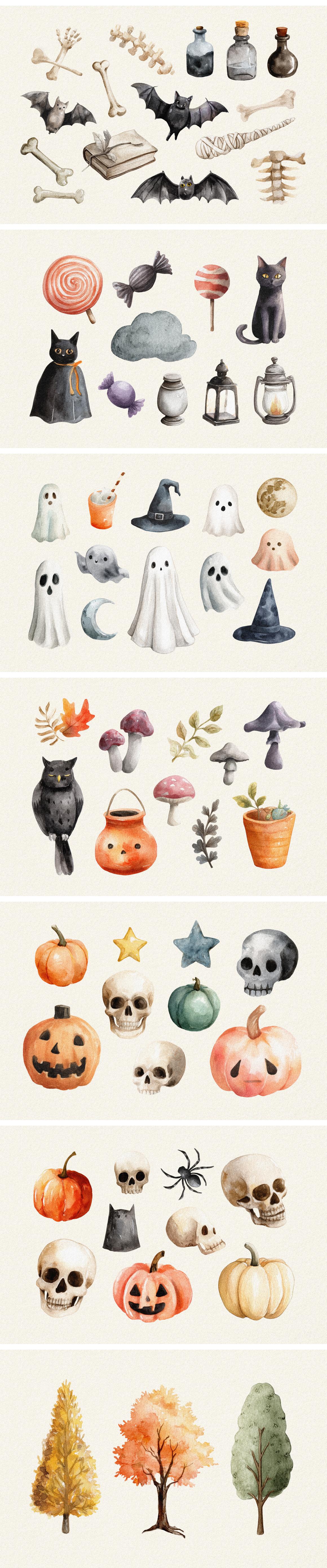 Halloween Watercolors Collection