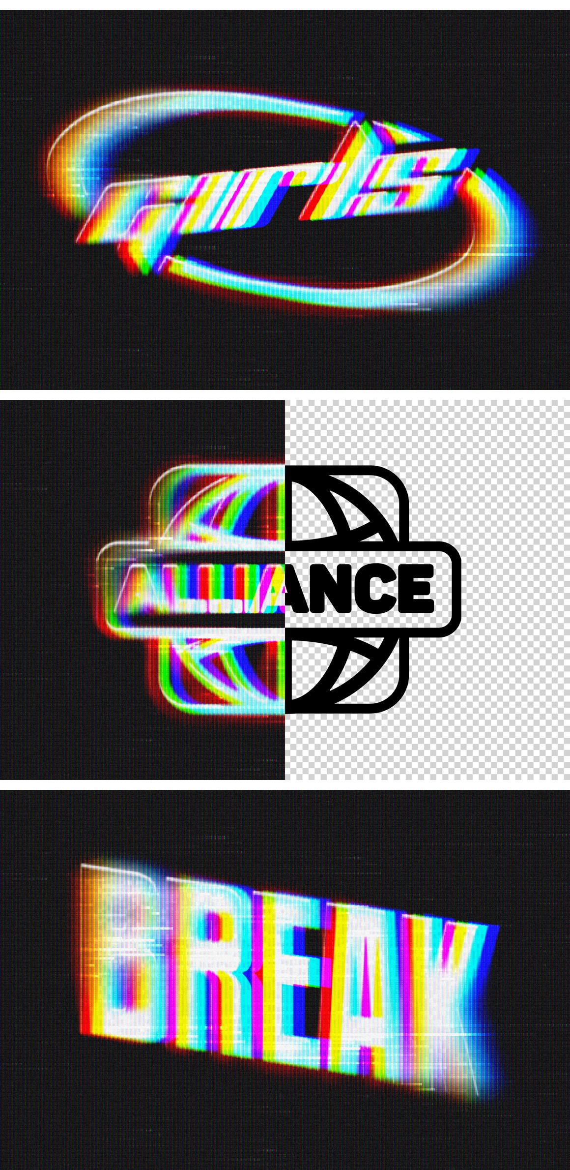 Neon CRT Blurry Text Effect