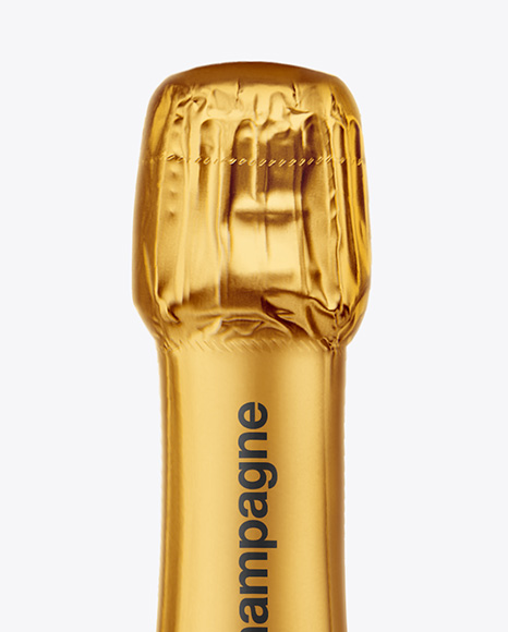 Clear Glass White Champagne Bottle Mockup