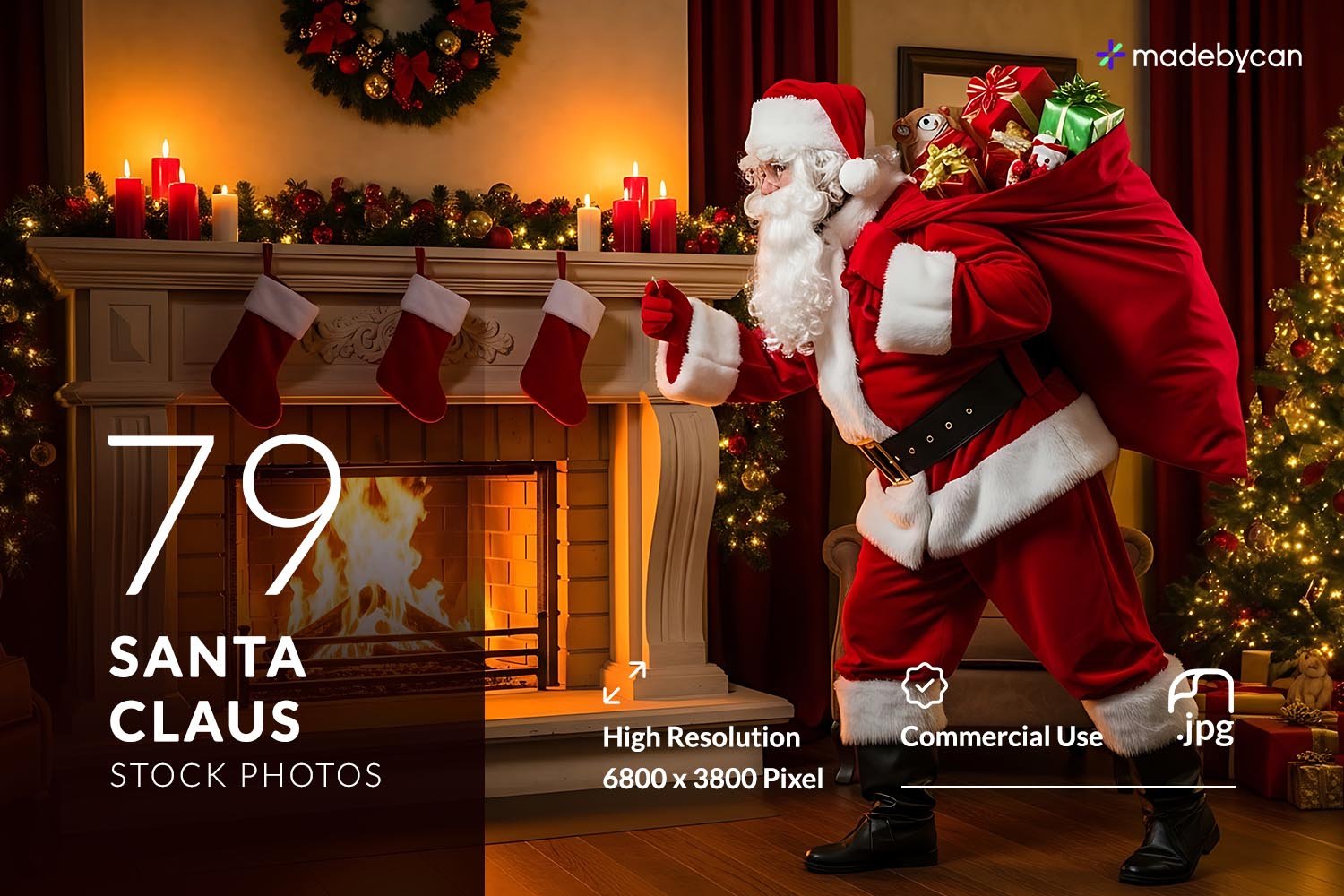 79 Santa Claus Stock Photos – Festive Christmas Holiday Pack