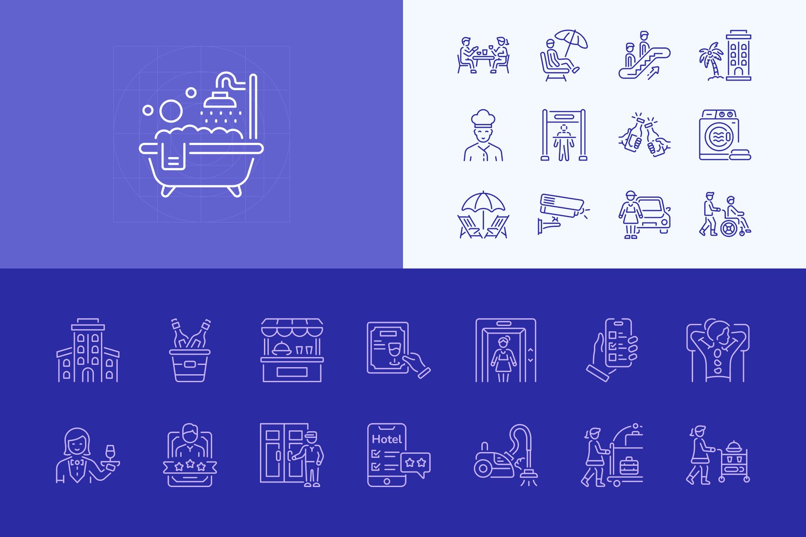 Hotel and Hospitality Icon Set