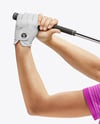 Woman Wearing Golf Shirt and Shorts Mockup
