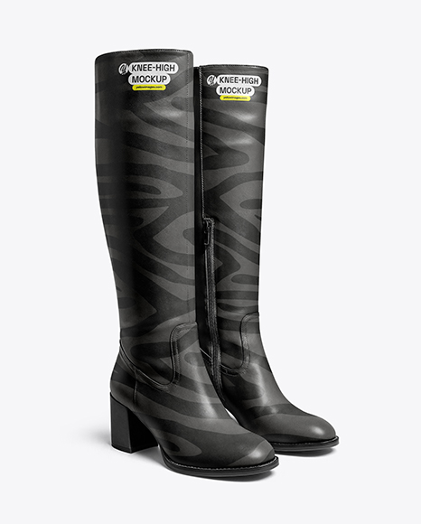 Pair of High-Knee Boots Mockup