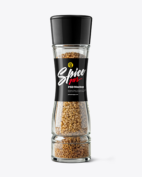 Smoked Sea Salt Jar with Grinder Mockup - Realistic mockups