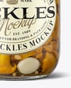 Glass Jar with Chanterelles Mushrooms Mockup