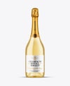 Clear Glass White Champagne Bottle Mockup