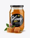 Clear Glass Jar with Clover Honey Mockup
