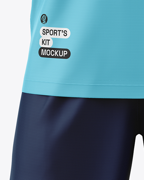 Kids V-Neck Sports Kit Mockup - Front View