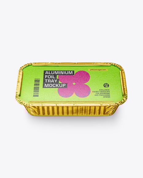 Aluminium Foil Tray in Kraft Paper Sleeve Mockup