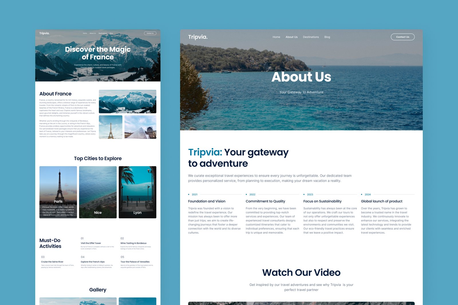 Tripvia - Travel Agency Website