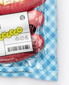 Glossy Plastic Flow-Pack with Sausages Mockup
