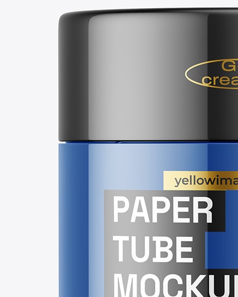 Glossy Paper Tube with Tea Mockup