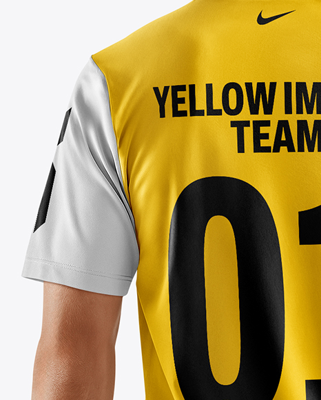 Soccer Player Wearing Jersey and Shorts Mockup