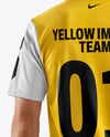 Soccer Player Wearing Jersey and Shorts Mockup