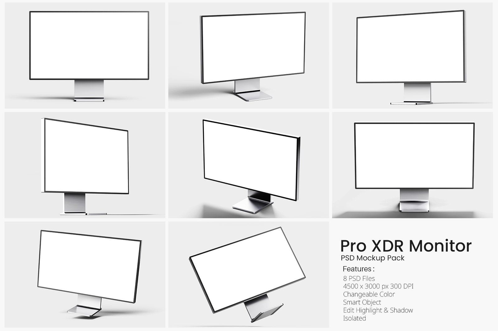 Pro Display XDR Monitor Mockup Set