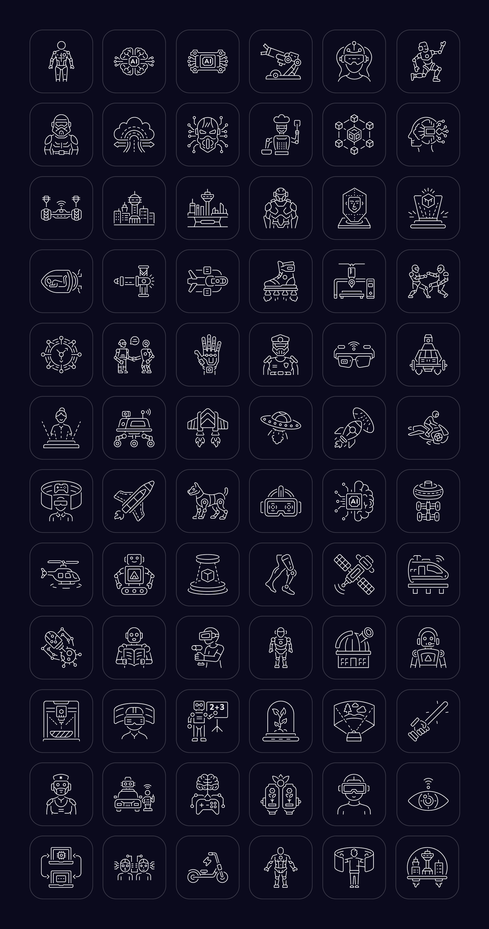 Futuristic Icon Art Set
