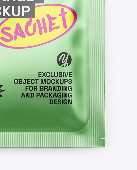 Matte Metallic Sachet Mockup