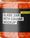 Glass Jar with Red Caviar Mockup