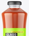 Glass Bottle with Tomato Juice Mockup