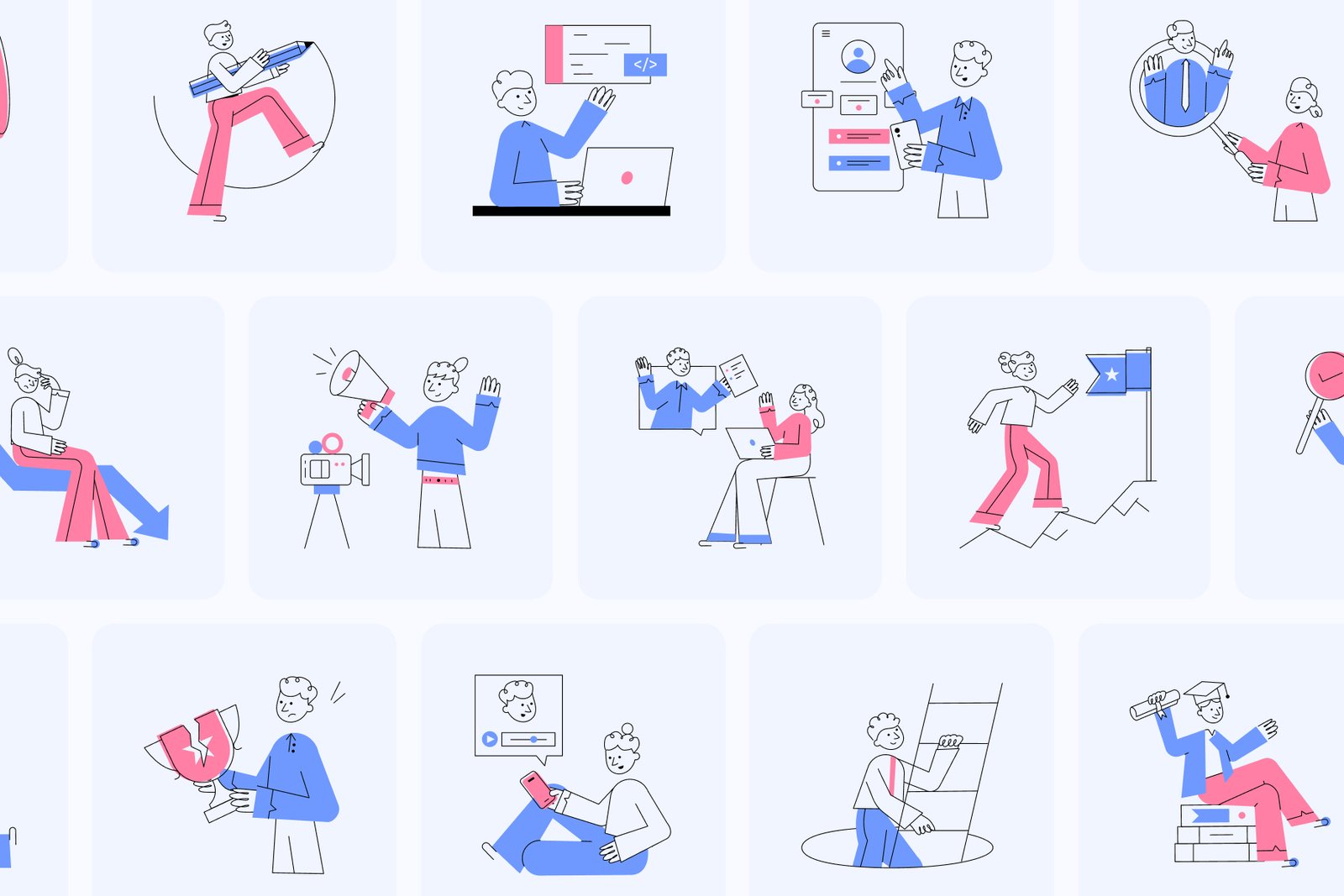 Professional Growth Illustration Set