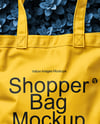 Tote Bag on a Leafy Greens Background Mockup