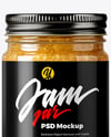 Clear Glass Jar with White Grape Jam Mockup