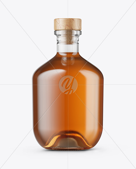 Clear Glass Whisky Bottle Mockup