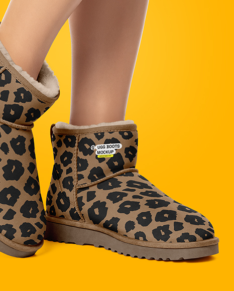 Pair of UGG Boots on Woman's Legs Mockup