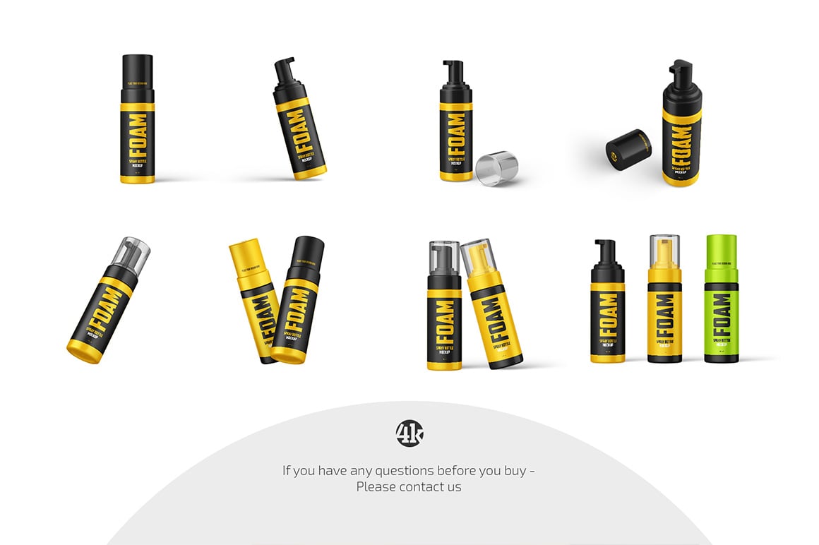 Foam Spray Bottle Mockup Set