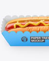 Paper Tray with Hot Dog Mockup