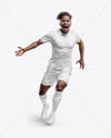 Soccer Player Wearing a Full Kit Mockup