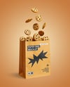 Kraft Bag with Cookie Mockup