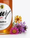 Glass Jar with Wildflower Honey Mockup