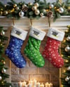 Three Christmas Stockings Mockup