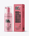 Glossy Foam Pump Bottle with Box Mockup
