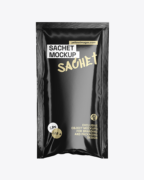 Glossy Sachet Mockup