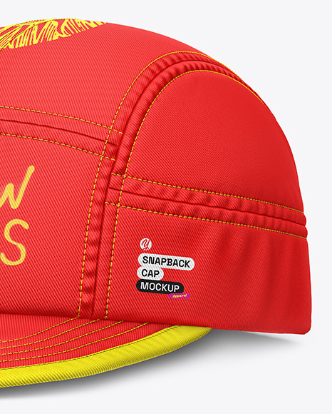 Twill Snapback Cap Mockup - Half Side View