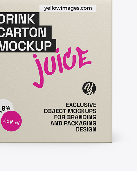 Matte Drink Carton Box Mockup - Front view