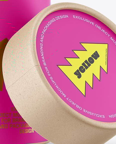 Opened Kraft Paper Tube Mockup