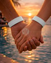 Silicone Wristband on Men's and Woman's Hands Mockup