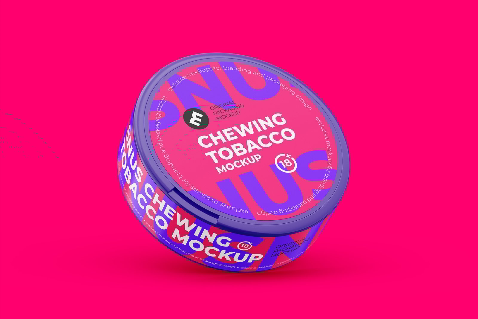 Snus Chewing Tobacco Can Mockup. With One Lock