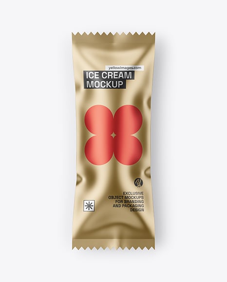 Matte Metallic Ice Cream Package Mockup - Metal keychain mockup