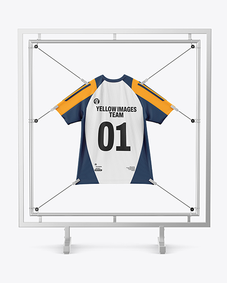 Training Jersey Hanging on a Hooked Frame Mockup