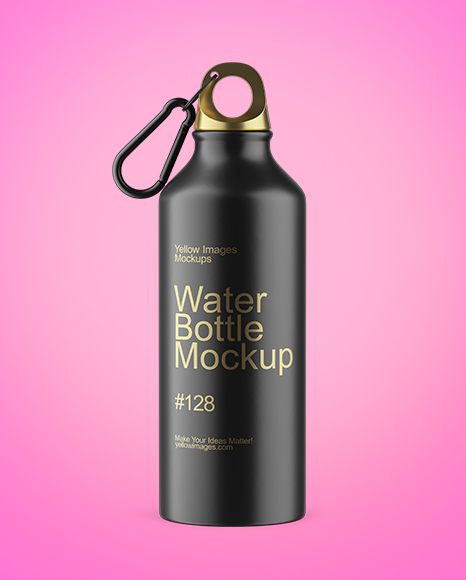 Aluminum Water Bottle with Matte Finish Mockup
