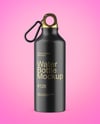 Aluminum Water Bottle with Matte Finish Mockup