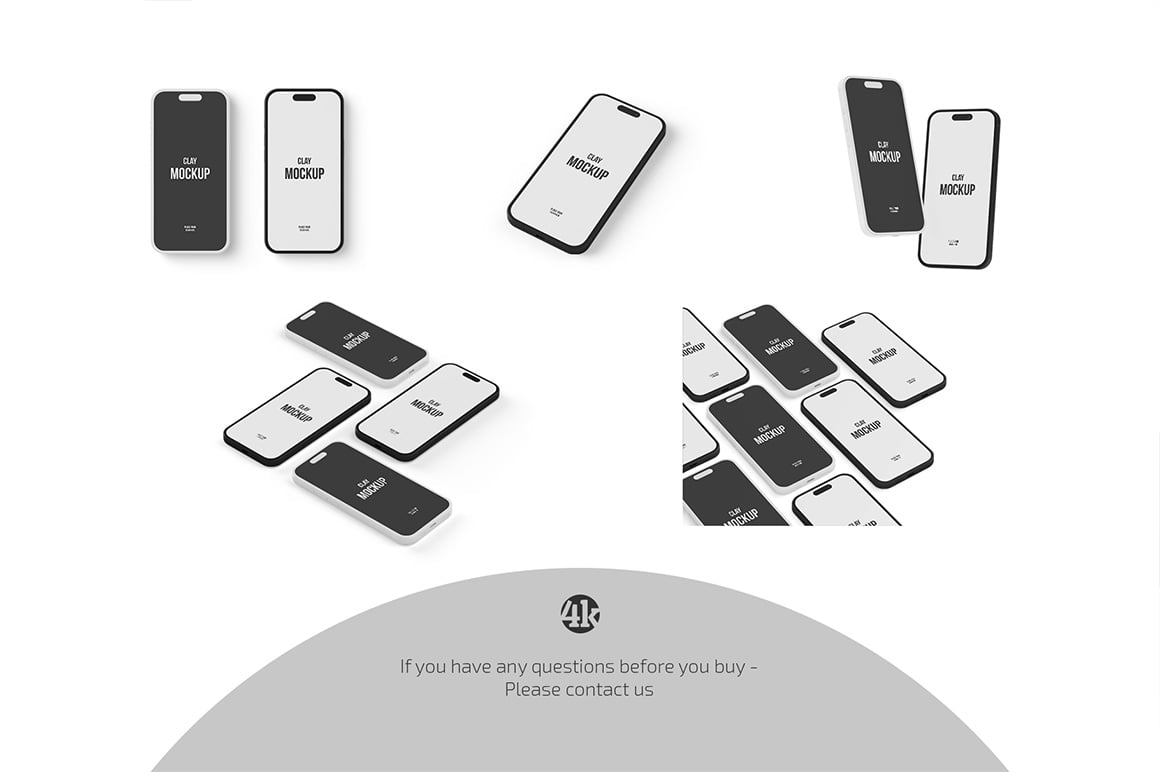 Clay iPhone Mockup Set