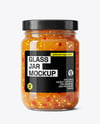 Glass Jar with Hot Pepper Jelly Mockup